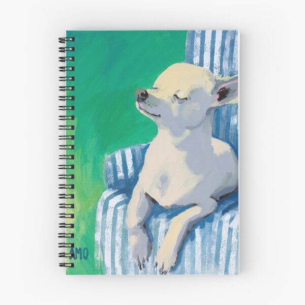 Item preview, Chihuahua on Striped Chair in the Sun designed and sold by AMOpainting.