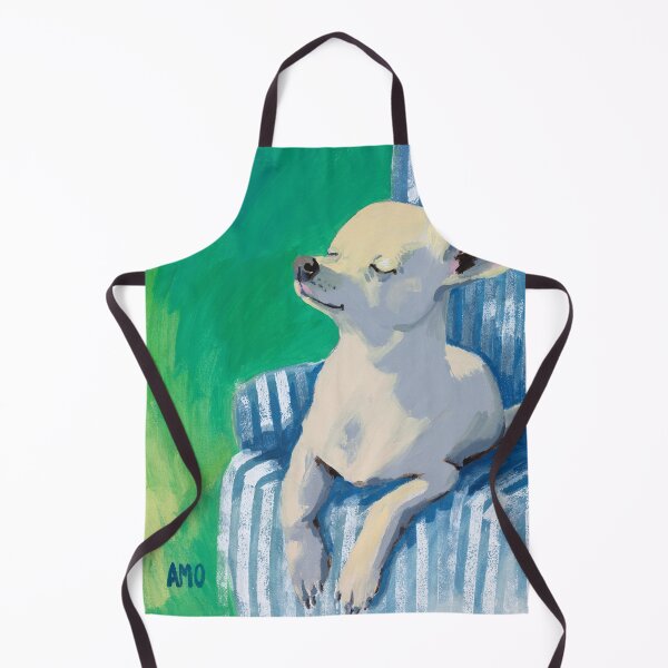Item preview, Chihuahua on Striped Chair in the Sun designed and sold by AMOpainting.