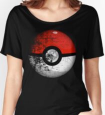 Destroyed Pokemon Go Team Red Pokeball Women's Relaxed Fit T-Shirt