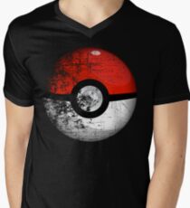 Destroyed Pokemon Go Team Red Pokeball Men's V-Neck T-Shirt