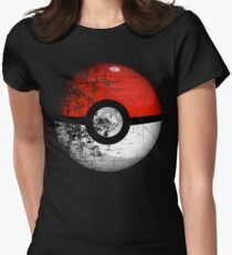 Destroyed Pokemon Go Team Red Pokeball Women's Fitted T-Shirt