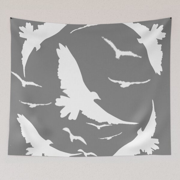 Item preview,  GREY FLYING BIRDS ABSTRACT ART PATTERN designed and sold by sharlesart.