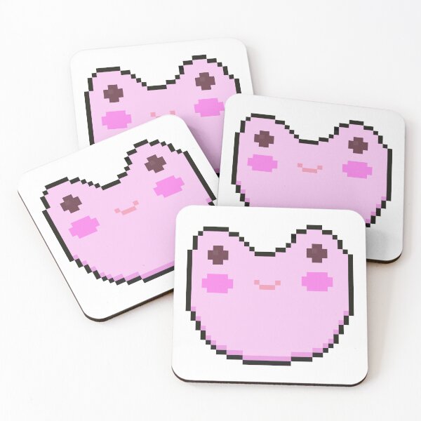 Item preview, pixel art frog pink designed and sold by sezalilly.
