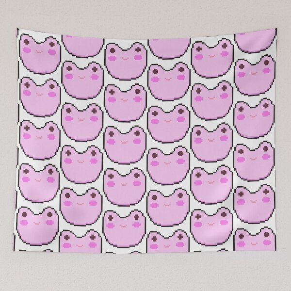 Item preview, pixel art frog pink designed and sold by sezalilly.