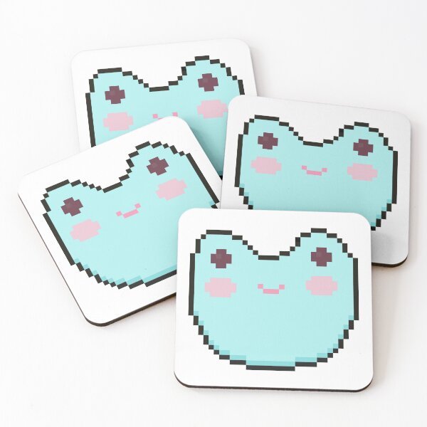 Item preview, pixel art frog blue designed and sold by sezalilly.