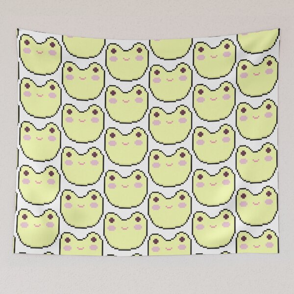 Item preview, pixel art frog yellow designed and sold by sezalilly.
