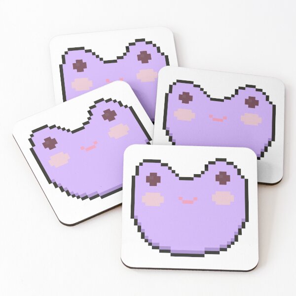Item preview, pixel art frog purple designed and sold by sezalilly.