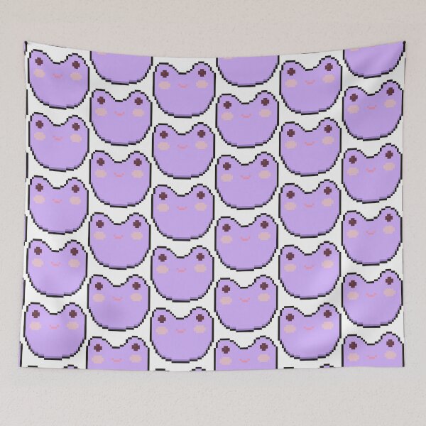 Item preview, pixel art frog purple designed and sold by sezalilly.