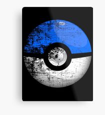 Destroyed Pokemon Go Team Blue Pokeball Metal Print