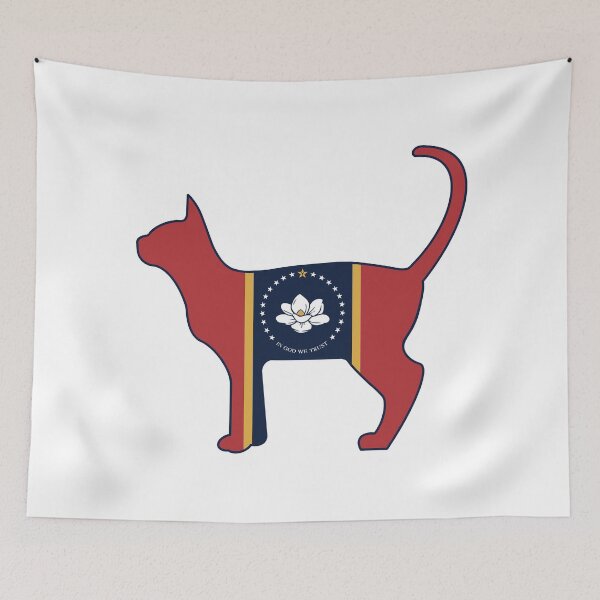 Item preview, State of Mississippi Flag for Cat Lovers designed and sold by Gsallicat.