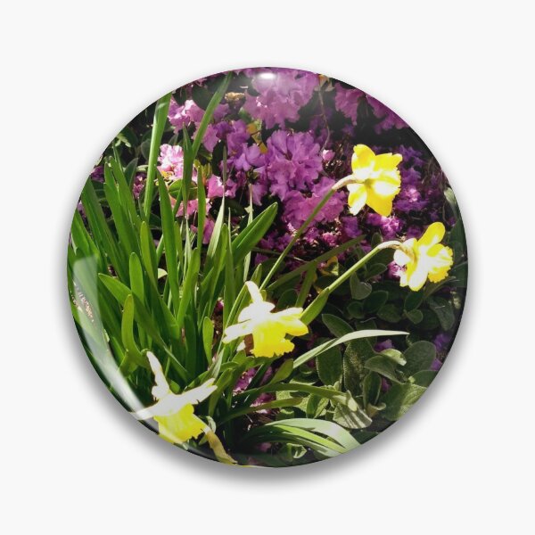 Item preview, Sunny Bright Yellow And Purple Flowers Photo Design designed and sold by EarthArtDesigns.