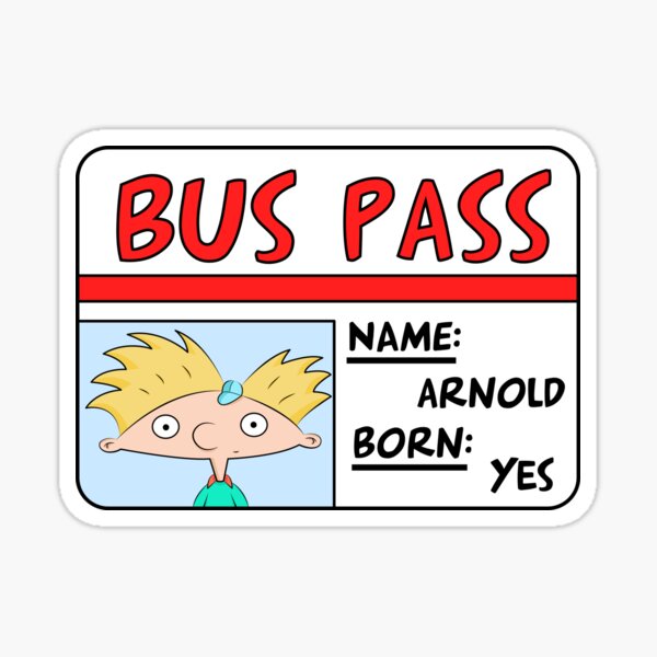 Bus Pass Pegatina brillante