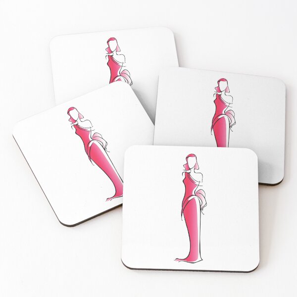 Item preview, Elegant woman in long gown contour designed and sold by Red-ElYoubi.