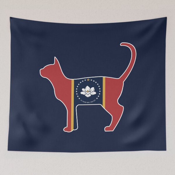 Item preview, State of Mississippi Flag for Cat Lovers 2 designed and sold by Gsallicat.
