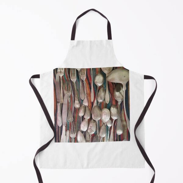 Item preview, Vintage silverware on colorful cloth designed and sold by Wandas-World.