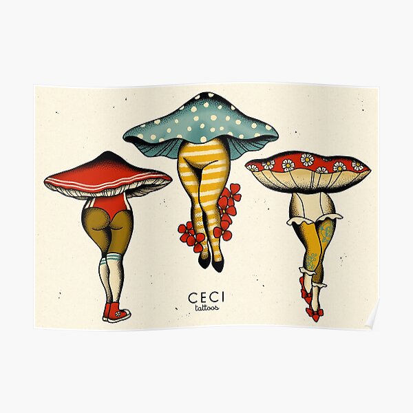Mushroom babes outfits Poster