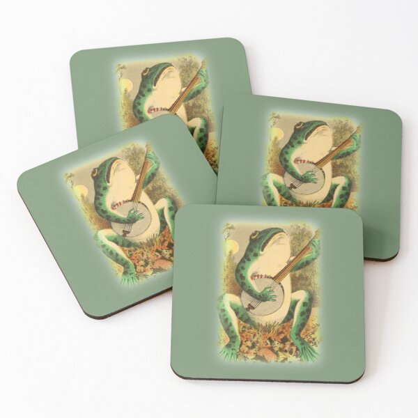 Item preview, Frogcore Cottagecore Aesthetic Vintage frog playing banjo designed and sold by All Things Wild.