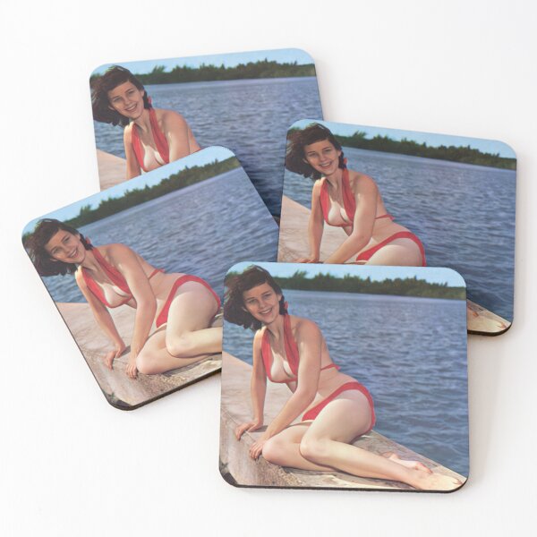 Item preview, Florida Postcard - Red bikini on a sea wall designed and sold by Lowtech.
