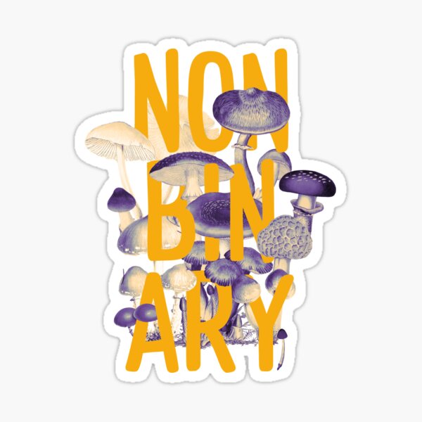 Nonbinary mushrooms Sticker