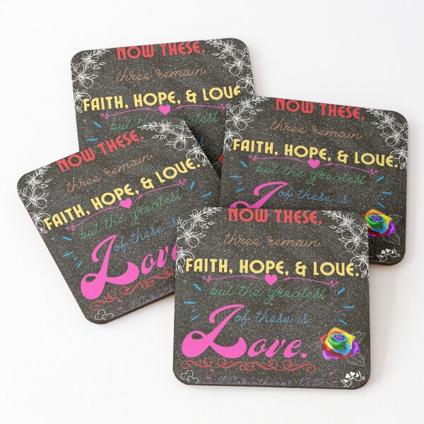 Item preview, FAITH, HOPE, LOVE "1Corinthians 13:13" Rainbow Colors designed and sold by NATHYSCREATION.