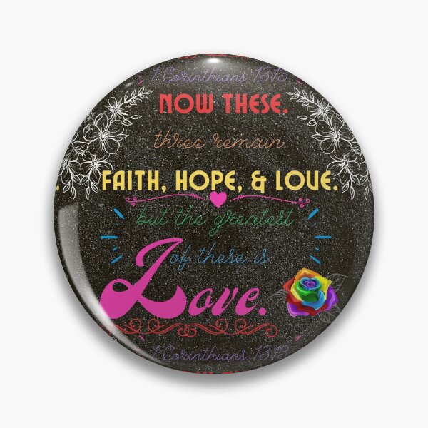 Item preview, FAITH, HOPE, LOVE "1Corinthians 13:13" Rainbow Colors designed and sold by NATHYSCREATION.