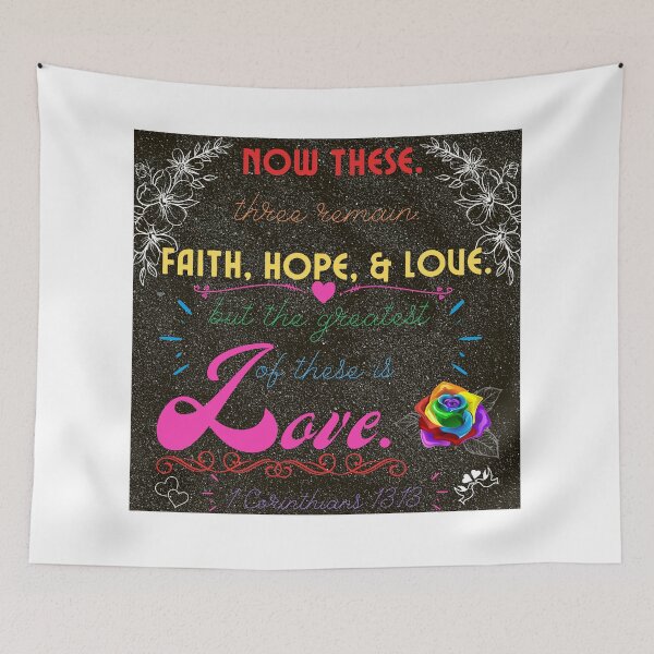 Item preview, FAITH, HOPE, LOVE "1Corinthians 13:13" Rainbow Colors designed and sold by NATHYSCREATION.