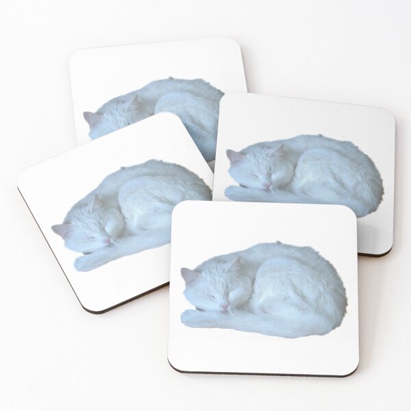 Item preview, sleepy white cat designed and sold by follieaduex.