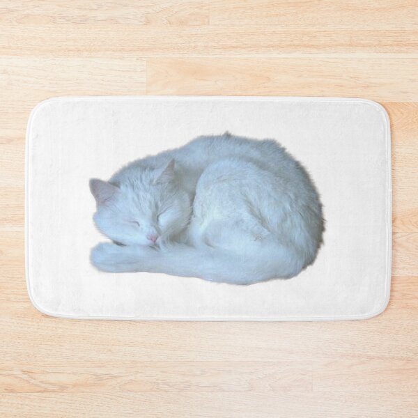 Item preview, sleepy white cat designed and sold by follieaduex.