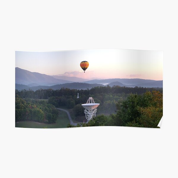 Balloon Over Radio Telescopes Poster