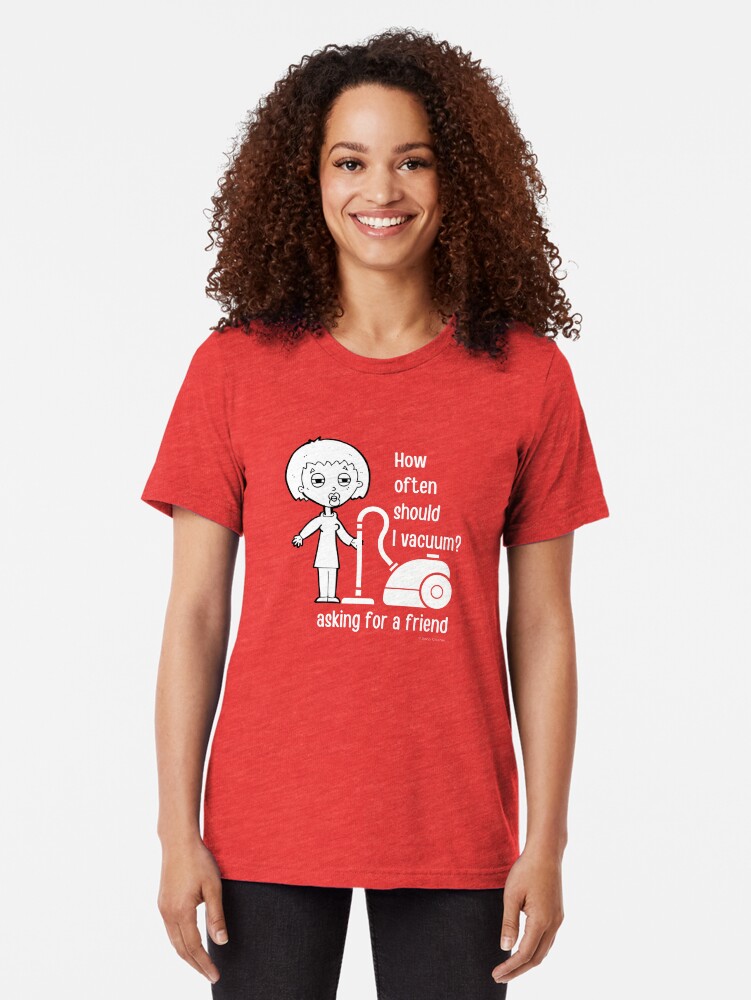 Alternate view of How Often Should I Vacuum Asking for a Friend Housekeeping Gift Tri-blend T-Shirt