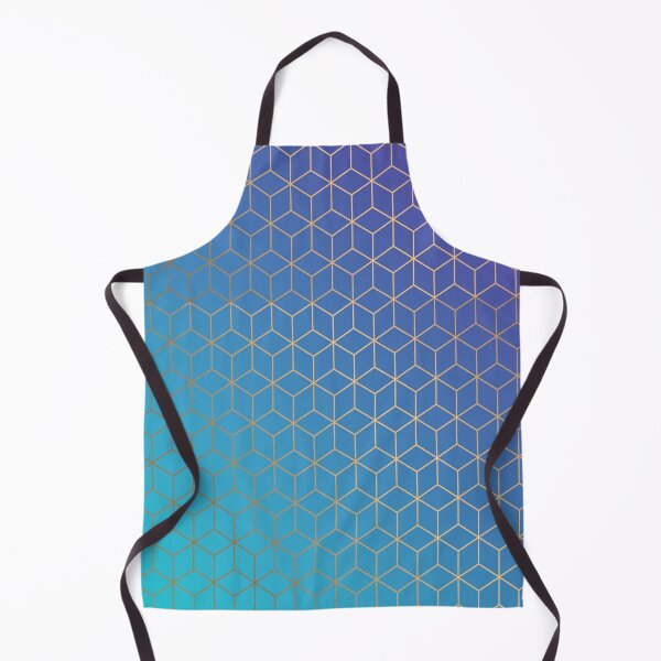 Item preview, Golden shapes on blue background designed and sold by della95.
