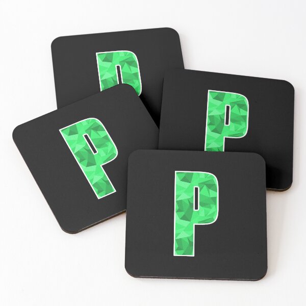 Item preview, Letter P, Monogram Letter Art of Green Triangle Pattern designed and sold by dylanxh.