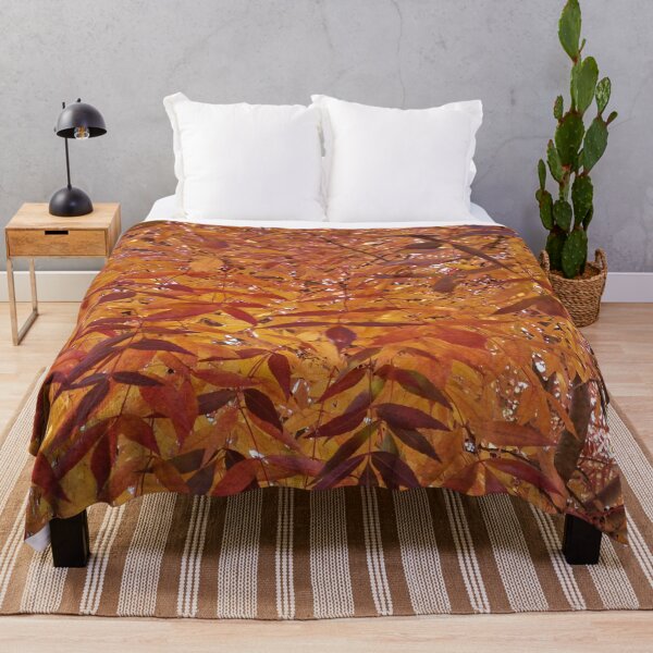 Beautiful autumn leaves in red, yellow and orange tones Throw Blanket