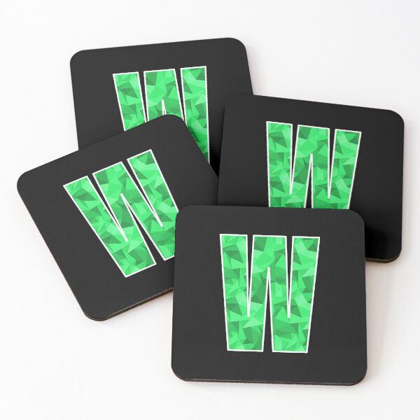 Item preview, Letter W, Monogram Letter Art of Green Triangle Pattern designed and sold by dylanxh.
