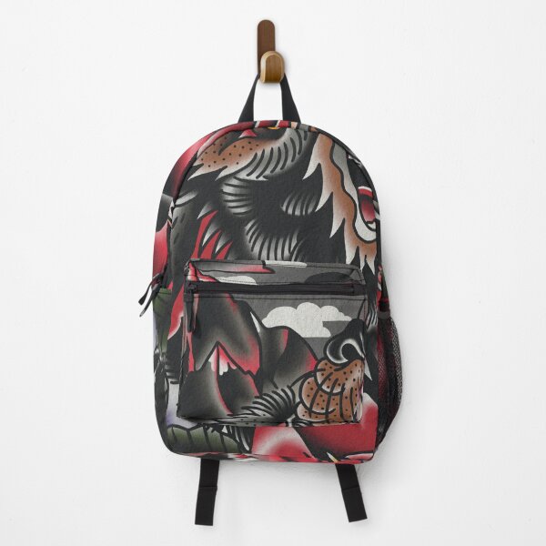 Item preview, Red moon wold head mountain scene designed and sold by Aloha-Life-808.