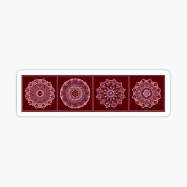 Dusty Rose Mandala Fractal Panel Sticker