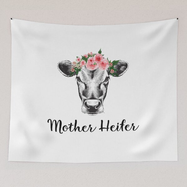 Item preview, Mother heifer - Cute heifer with flower on the head aweosme gift for women and girls designed and sold by Titmit.