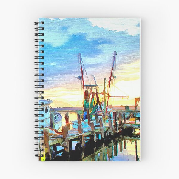 Item preview, Darien Shrimp Boats at Sunset designed and sold by SeaChangeDesign.
