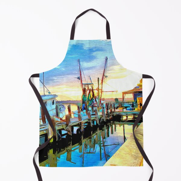 Item preview, Darien Shrimp Boats at Sunset designed and sold by SeaChangeDesign.