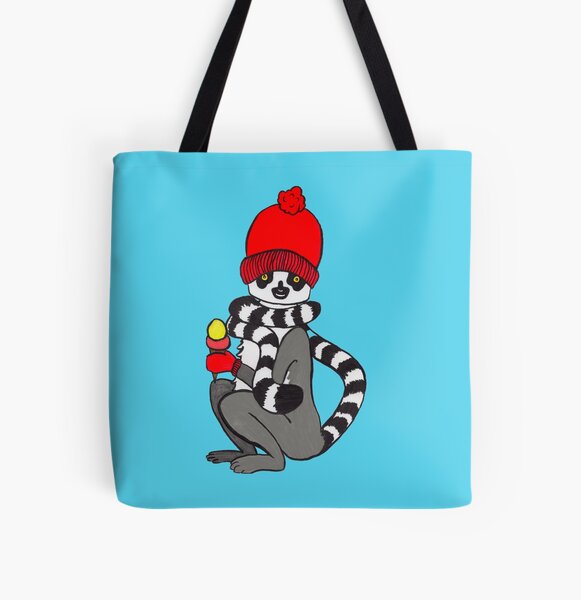 Lemur loves icecream All Over Print Tote Bag