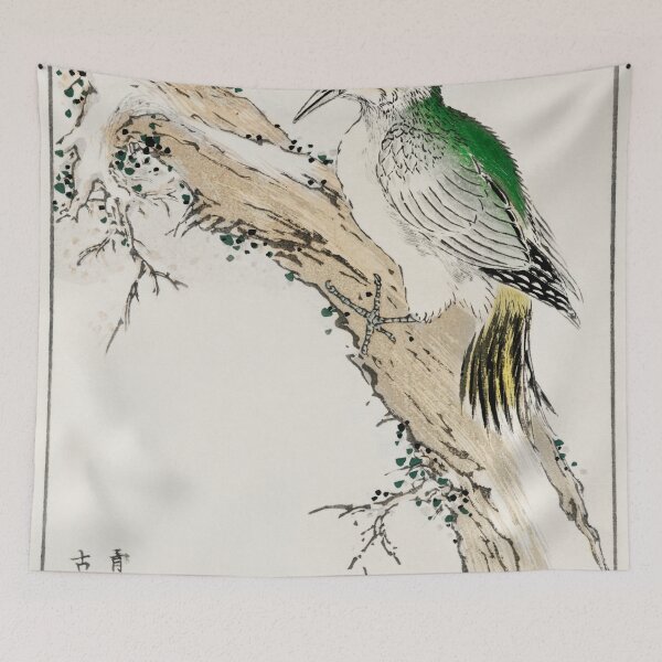 Item preview, japanese green woodpecker illustration 42476317175 designed and sold by Bird-Lore.