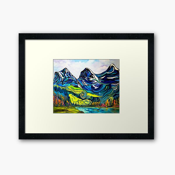 Item preview, We Three Sisters | Canadian Rockies | colourful abstract mountains designed and sold by charkoledesigns.