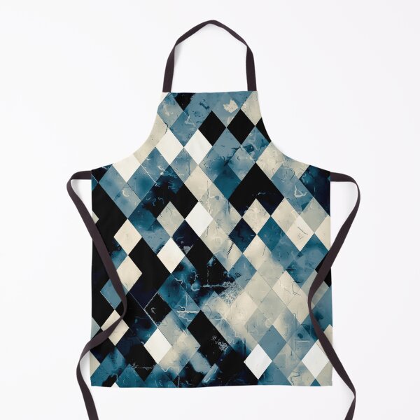 Item preview, blue geometric pixel square pattern abstract art background designed and sold by Mrvell.