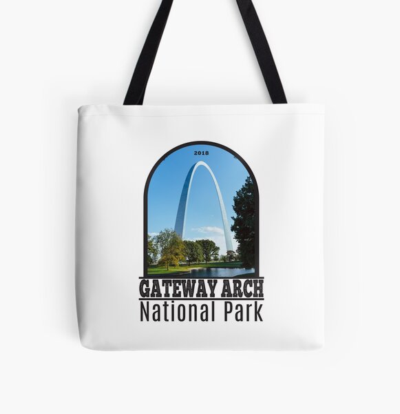 Gateway Arch with Plane Mint Tote Bag