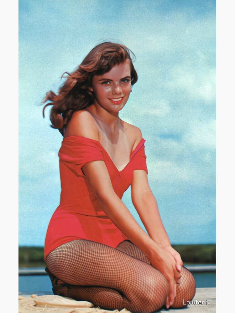 Woman Swimsuit Fishing Pole Beach 1950s Slide 35mm Red Border