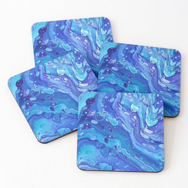 Item preview, Liquid Cerulean - Abstract Acrylic Pour designed and sold by dnacademic.
