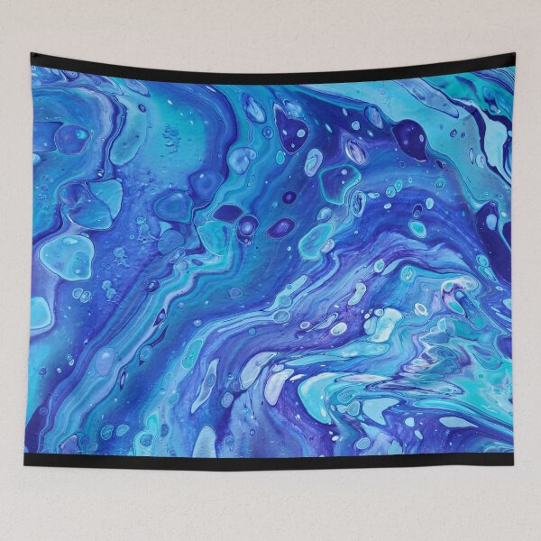 Item preview, Liquid Cerulean - Abstract Acrylic Pour designed and sold by dnacademic.