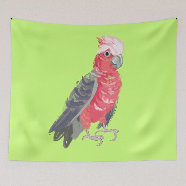 Item preview, Galah on green, Pink parrot, rose breasted cockatoo designed and sold by orangerinka.