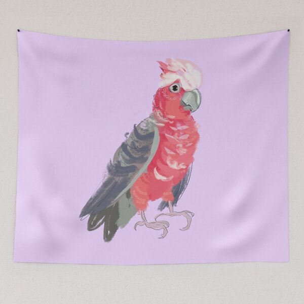 Item preview, Galah on lavender purple, Pink parrot, rose breasted cockatoo designed and sold by orangerinka.