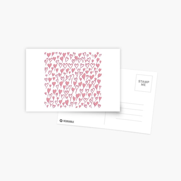 Love heart pattern in pale pink Postcard
